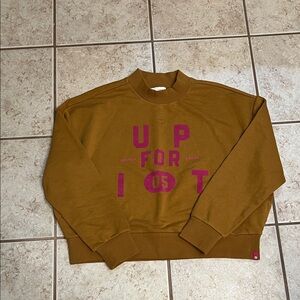 Scotch & Soda Brown Sweatshirt with Pink Lettering
